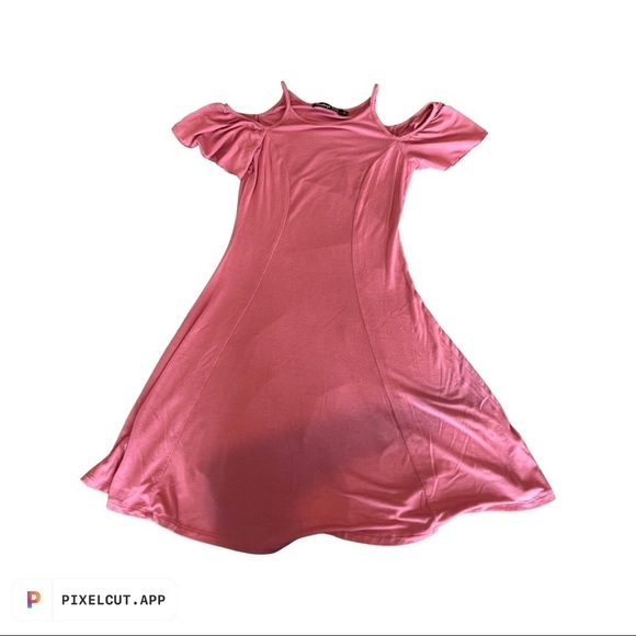 Von Maur Girls 10 Pink Cold Shoulder Dress - Picture 1 of 3